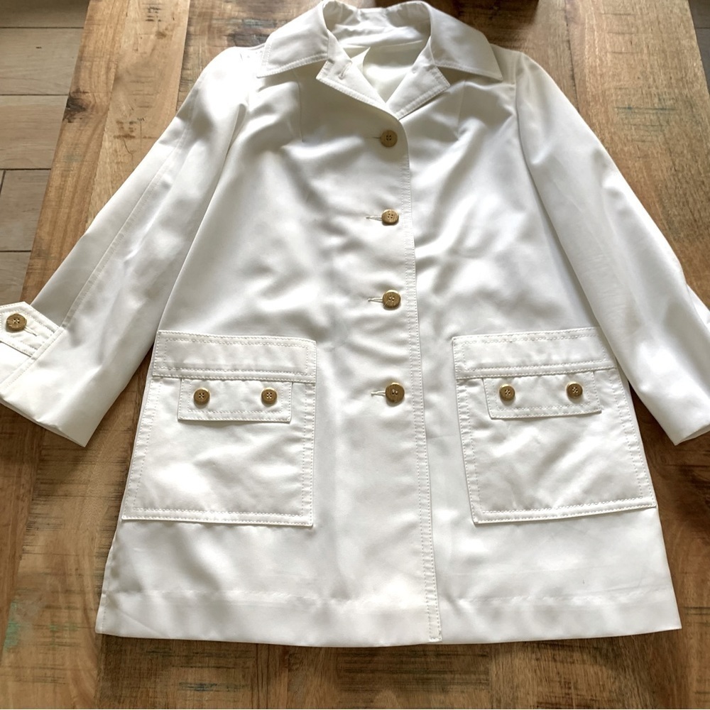 Pier 4 Vintage 70s Fashioned Outer Wear White Swing Coat Size Large - Picture 14 of 15